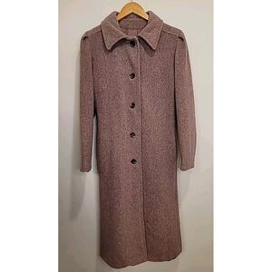Vintage Women's Ms. Freddi‎ Long Wool Trenchcoat Small Medium Jacket Peacoat